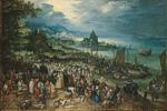 Jan Brueghel d. ä. (1568 - 1625) Seehafen mit Predigt Christi 1598